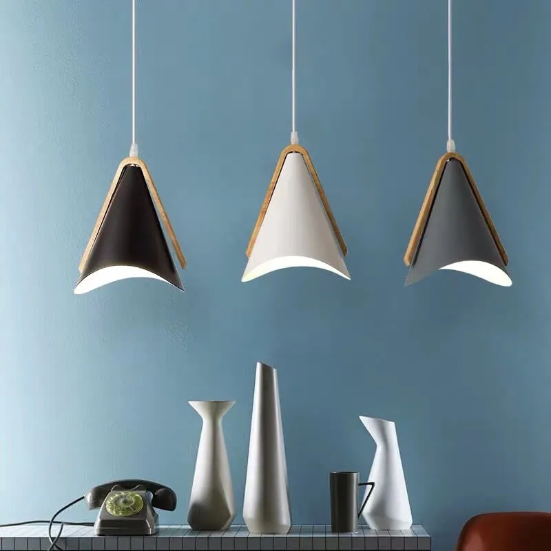 Lampada a sospensione nordica a cono semplice a 1 luce